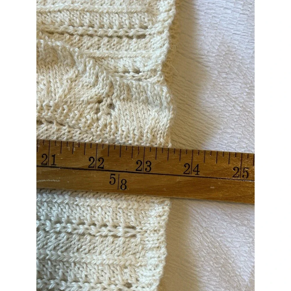 IRO Dafgan Alpaca Wool Blend Sweater Size Medium Cream Open Knit Country Cottage - Picture 7 of 7